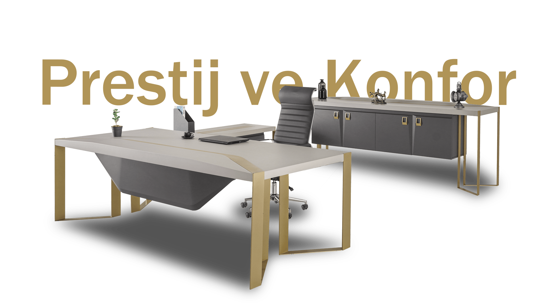 Prestij yönetici masası ve dolap takımı